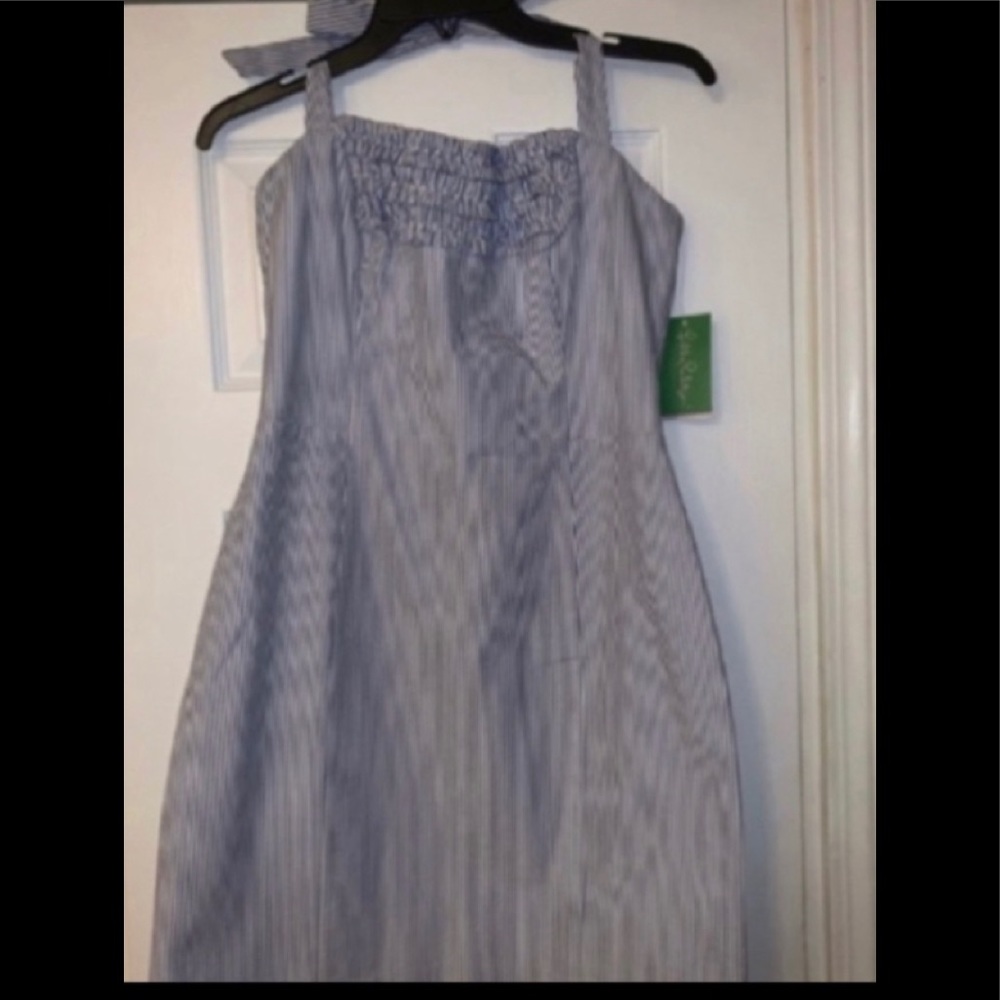 NWT, Lilly Pulitzer Halter Seersucker Dress, Size 8